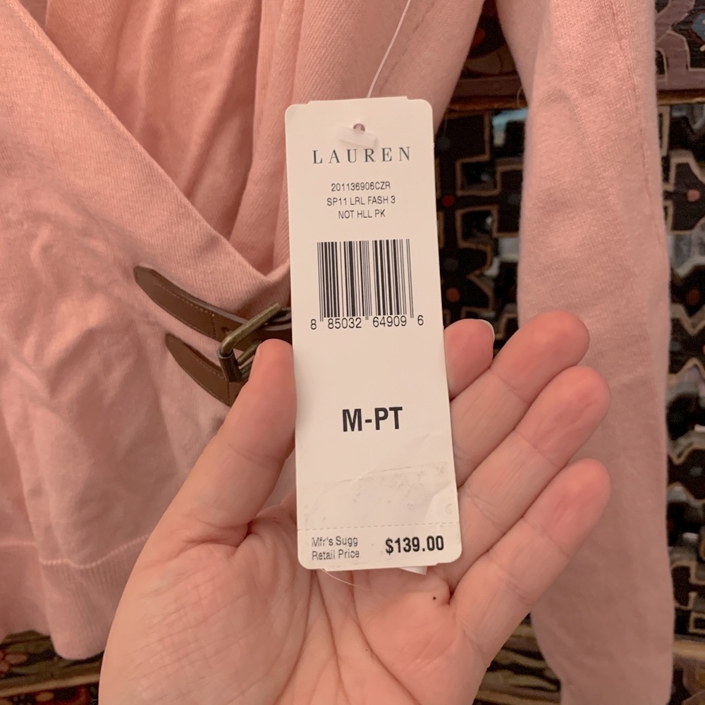 NWT Ralph Lauren petite pink sweater with buckles 🌸💕🐎 - Picture 6 of 6
